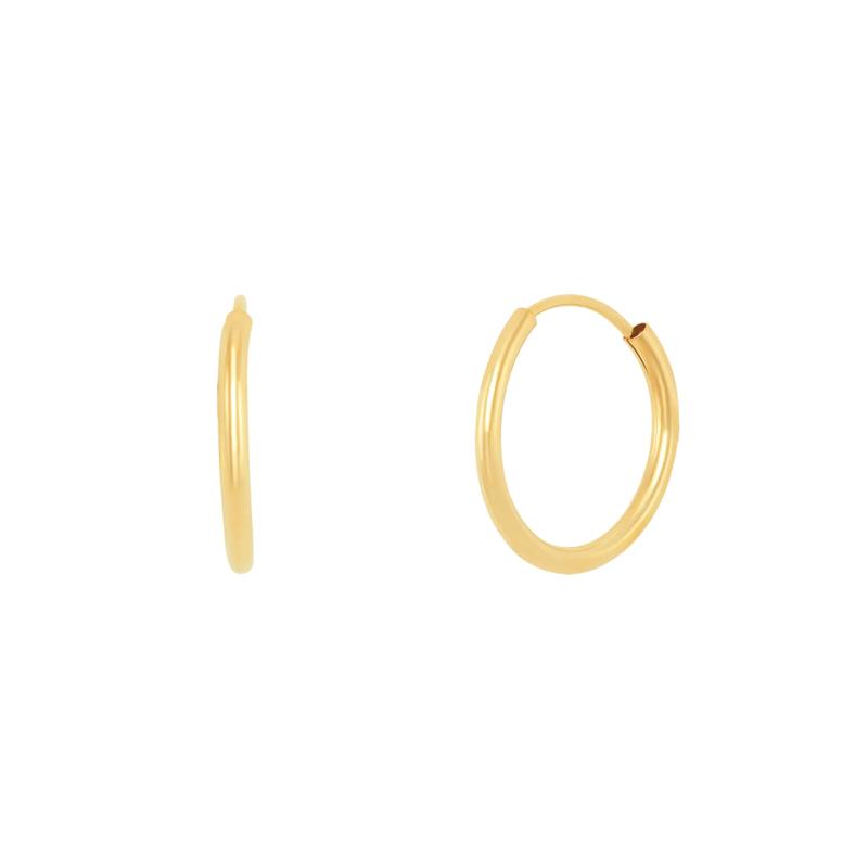Endless Hoop Earrings in 14K Yellow Gold, 14MM – Image 1 of 1