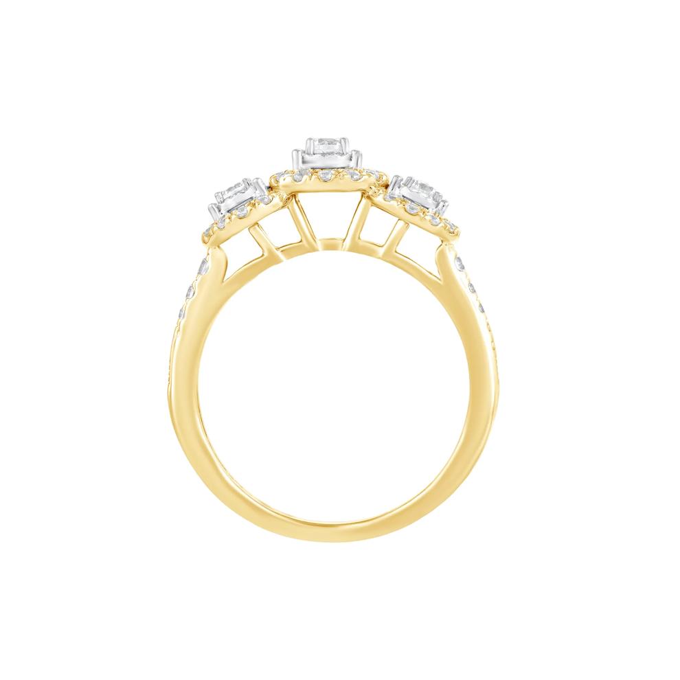 Diamond Three-Stone Engagement Ring in 10K Yellow Gold (1/2 ct. tw.) – Image 2 of 3