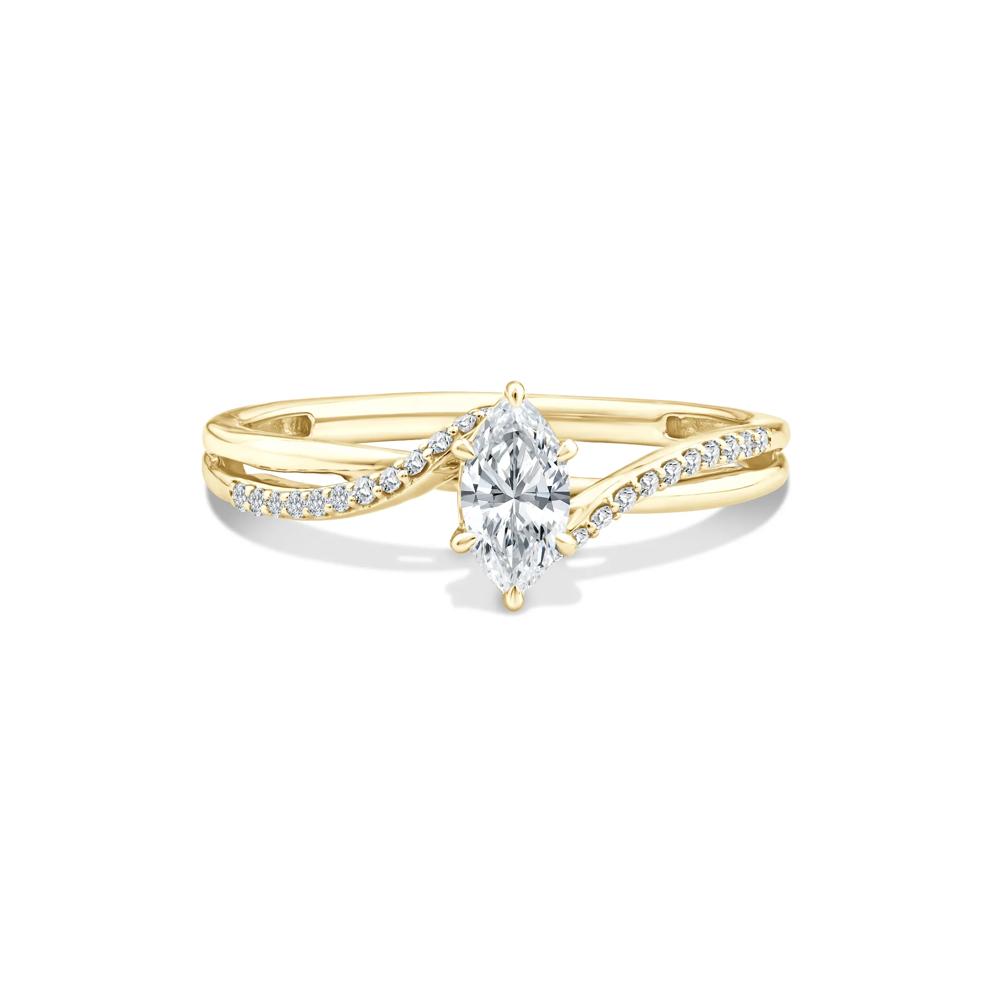 Lab Grown Diamond Marquise Center Promise Ring in 10K Yellow Gold (3/8 ct. tw.) – Image 1 of 4