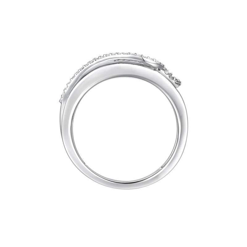 Black and White Diamond Swirl Ring in 10K White Gold &#40;1 ct. tw.&#41; – Image 2 of 3