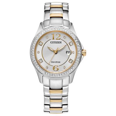 Ladies' Crystal Watch in Two-Tone Stainless Steel, 30MM