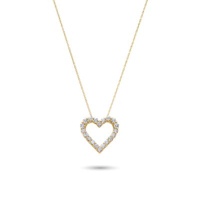 Lab Grown Diamond Heart Pendant in 14K Yellow Gold (3/4 ct. tw)