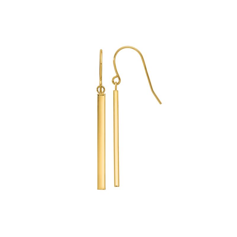Polished Bar Dangle Earrings in 14K Yellow Gold – Image 1 of 1