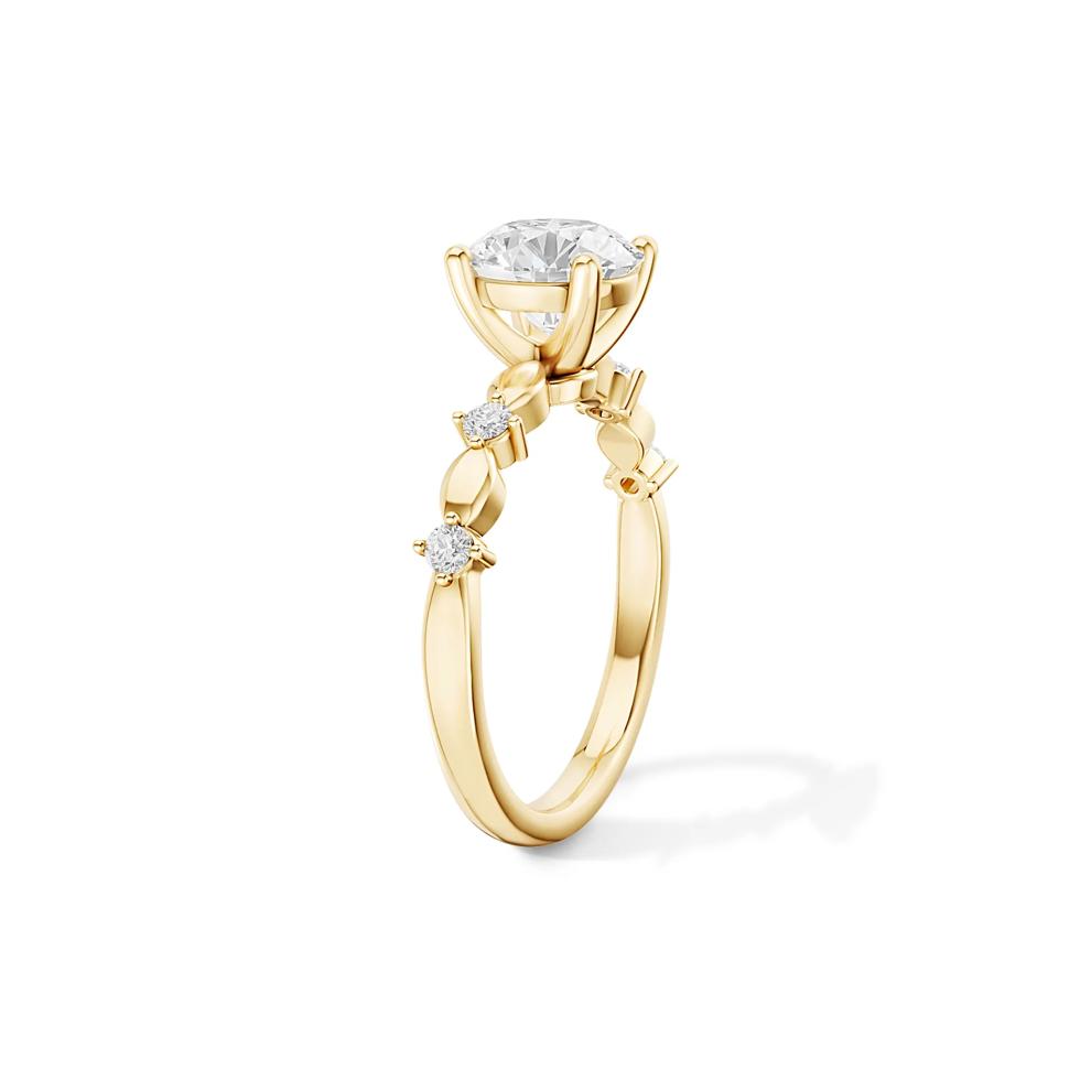 Lab Grown Diamond Round Center Engagement Ring in 14K Yellow Gold (1 5/8 ct. tw.) – Image 3 of 4