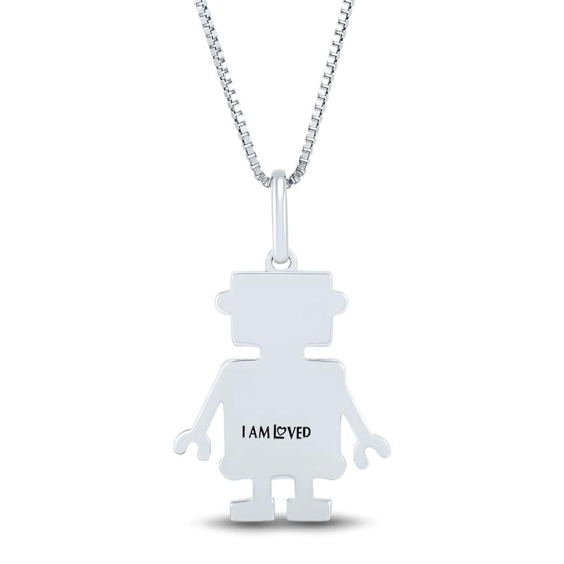 Robot Pendant with Diamond Accents in Sterling Silver and 14K Rose Gold – Image 4 of 4