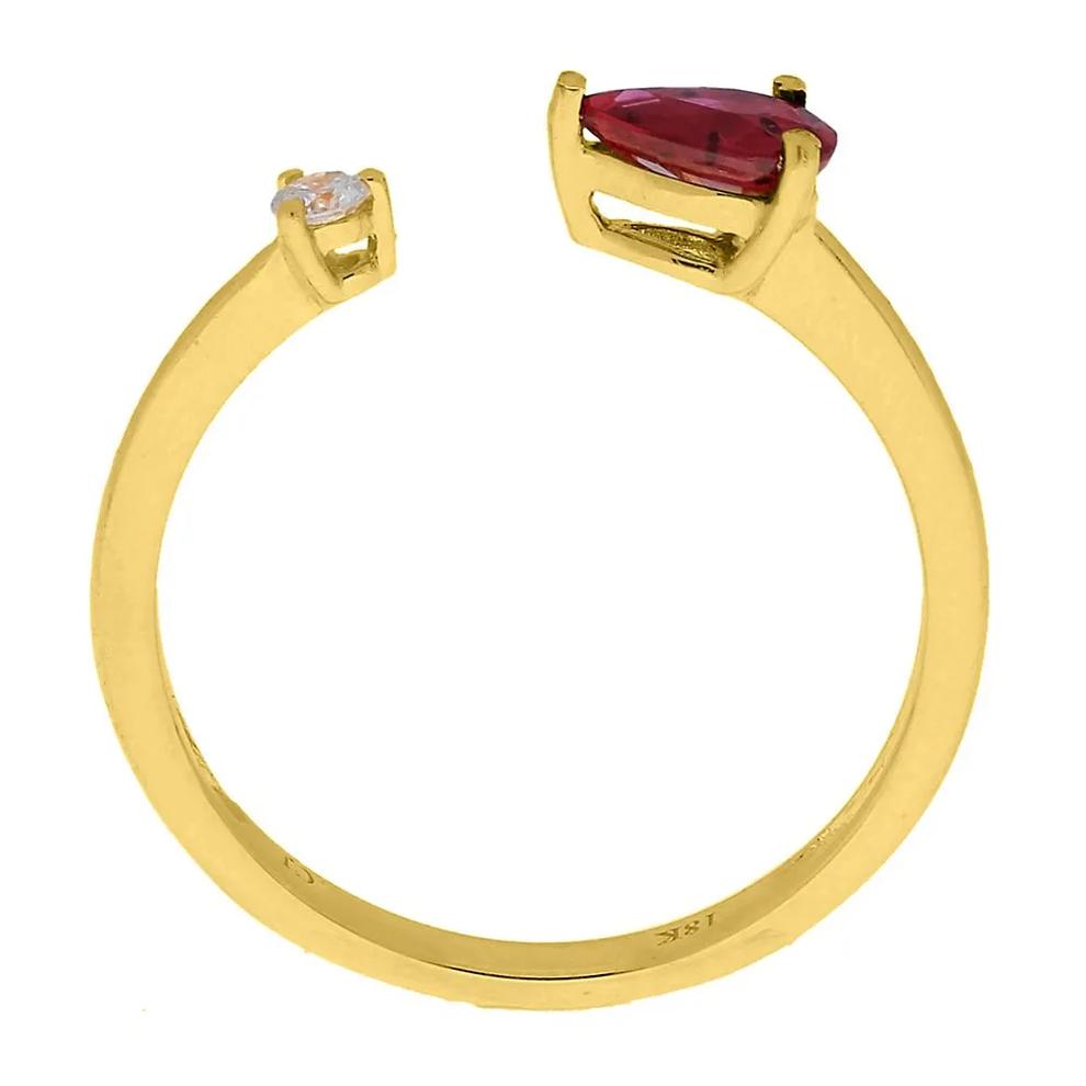 Ruby &amp; Diamond Ring in 10K Yellow Gold – Image 2 of 3