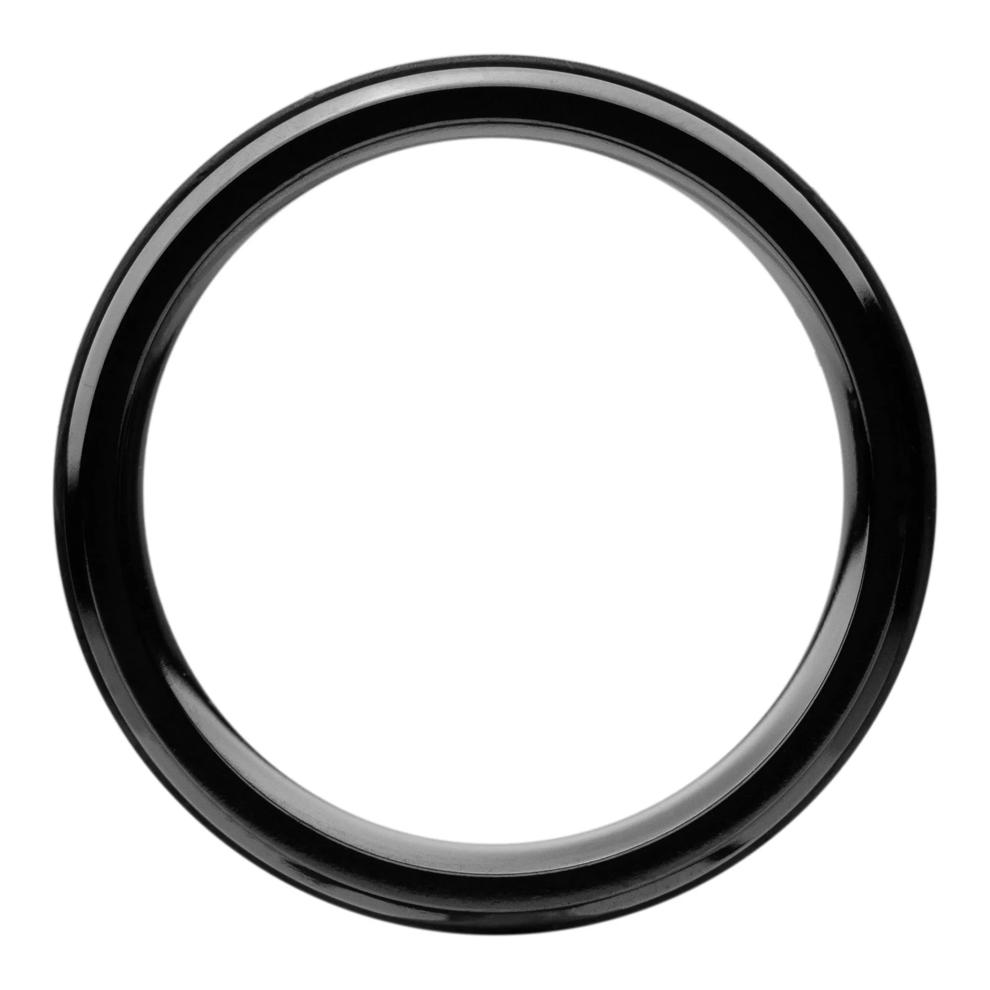 Men&rsquo;s Forged Carbon Inlay Wedding Band with Black Cerakote Accents in Black Zirconium, 8MM – Image 2 of 3
