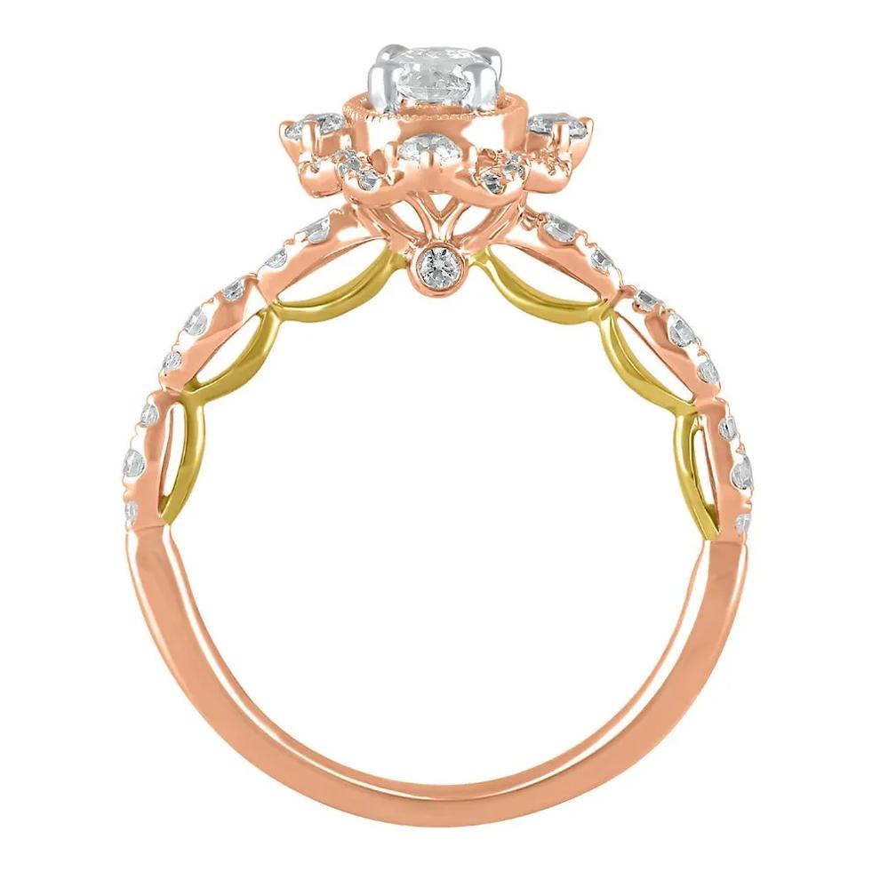 Elsa Oval Diamond Engagement Ring in 14K Rose Gold (1 ct. tw.)  – Image 2 of 3