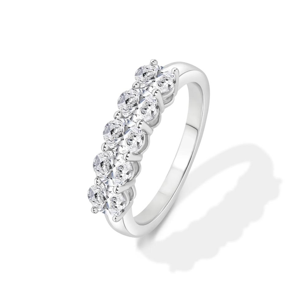 Lab Grown Diamond Five-Stone Anniversary Band in 14K White Gold (1 1/2 ct. tw.) – Image 4 of 4