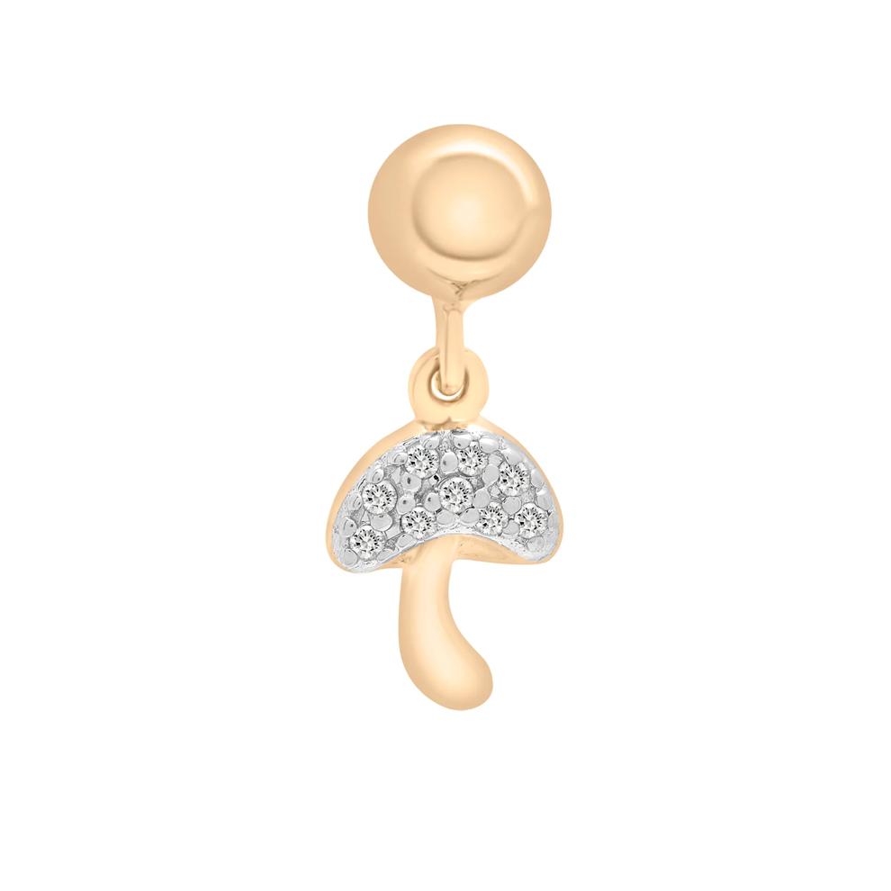 Diamond Accent Mushroom Bead Charm in Vermeil – Image 1 of 3