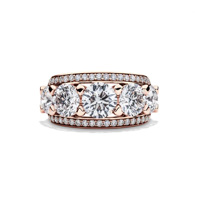 Lab Grown Diamond Multi-Row Anniversary Band in 14K Rose Gold &#40;6 ct. tw.&#41; – Image 1 of 4