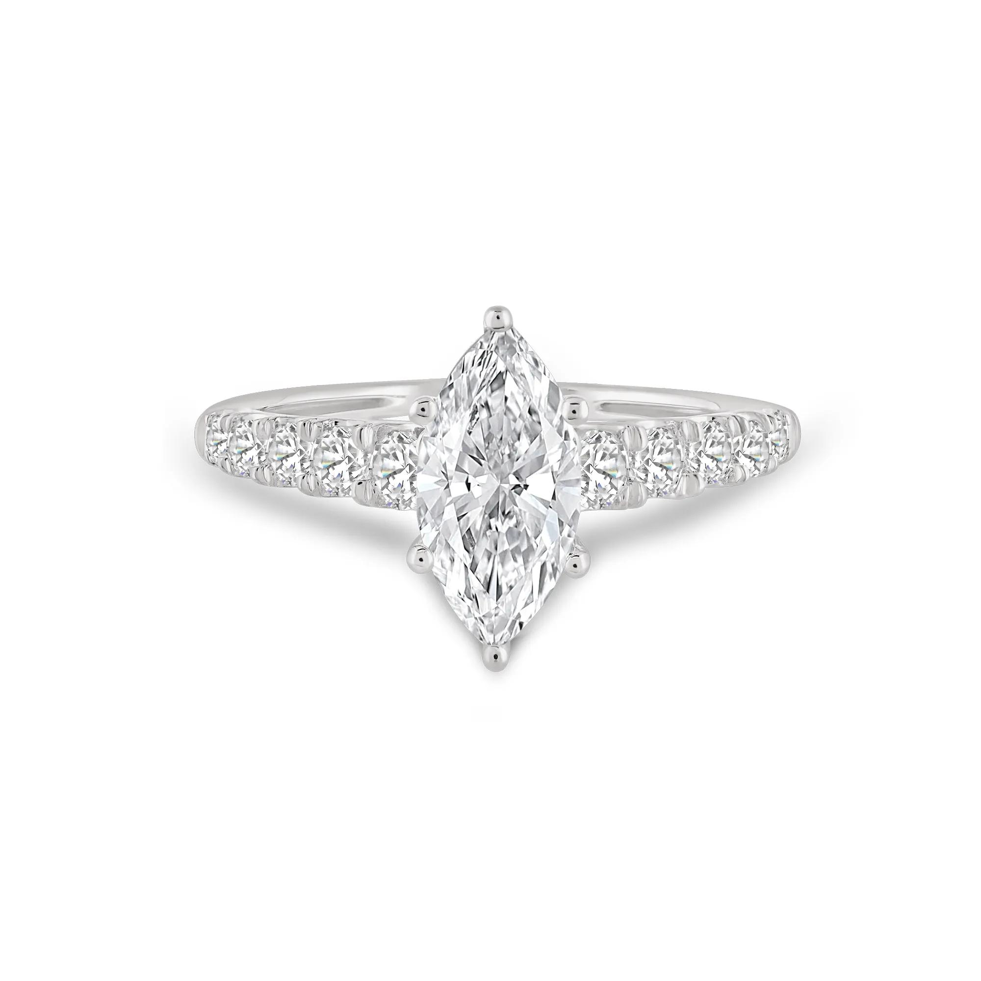 Lab Grown Diamond Marquise Engagement Ring in 14K Gold