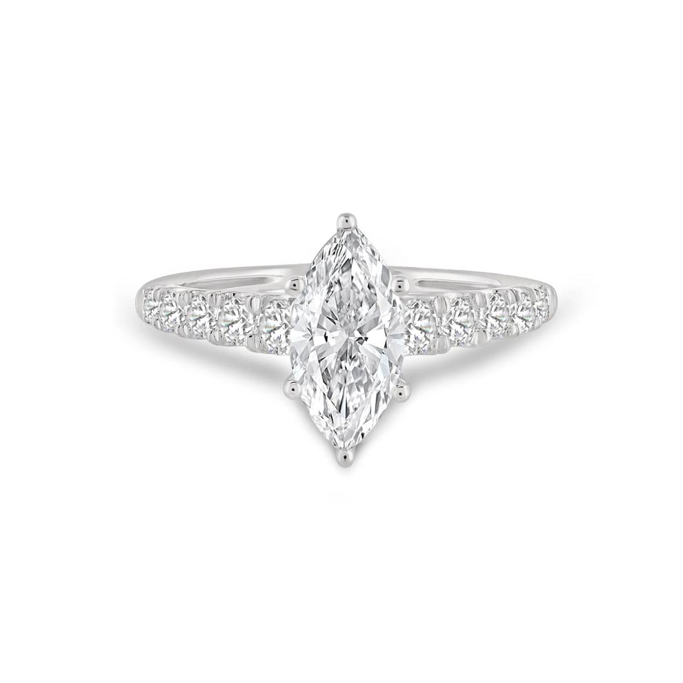 Lab Grown Diamond Marquise Engagement Ring in 14K White Gold (1 1/2 ct. tw.) – Image 1 of 4