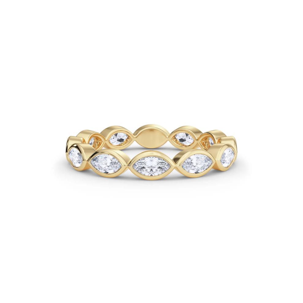 Diamond Bezel-Set Marquise True Eternity Band in 14K Yellow Gold – Image 1 of 5