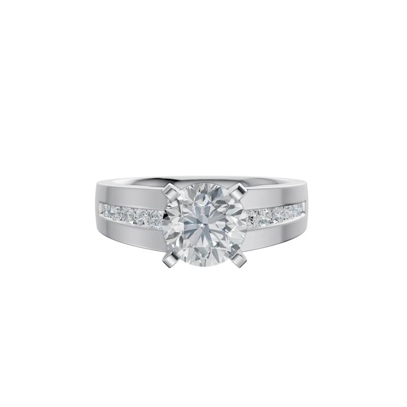 Lab Grown Diamond Channel-Set Semi-Mount Engagement Ring in 14K White Gold &#40;1/3 ct. tw.&#41; &#40;Setting Only&#41; – Image 1 of 6