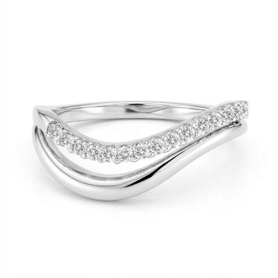 Diamond Wave Ring in Sterling Silver (1/4 ct. tw.)