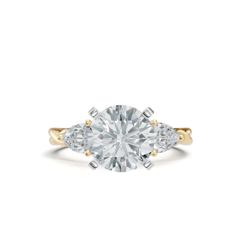 Lab Grown Diamond Semi-Mount Engagement Ring in 14K Yellow &amp; White Gold (Setting Only) – Image 4 of 6