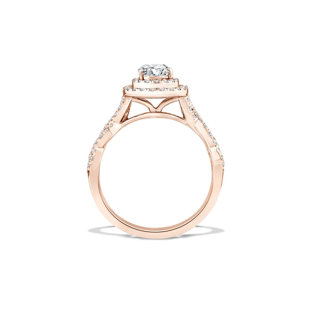 Lab Grown Diamond Pear-Shaped Center Halo Engagement Ring in 10K Rose Gold (1 1/5 ct. tw.) – Image 2 of 4