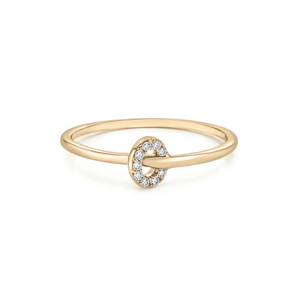 Diamond Accent Oval-Shaped Charm Ring in 10K Yellow Gold – Image 1 of 4