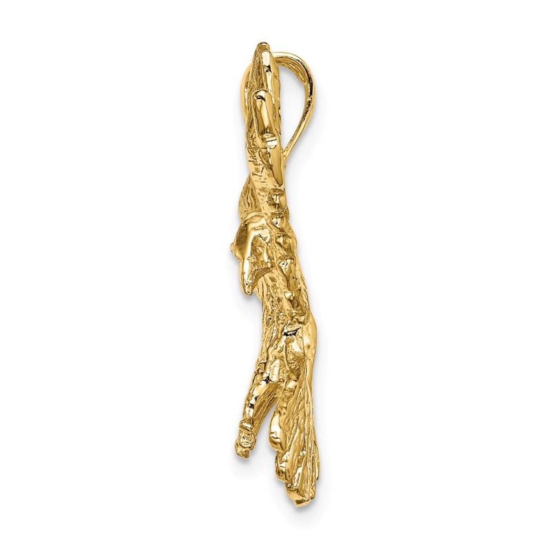 Textured Flying Eagle Pendant in 14K Yellow Gold – Image 2 of 2