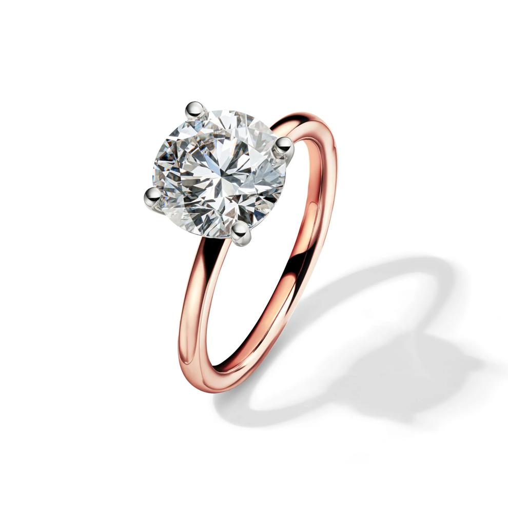 Lab Grown Diamond Solitaire Round Engagement Ring in 14k Rose Gold (3 ct.) – Image 4 of 4