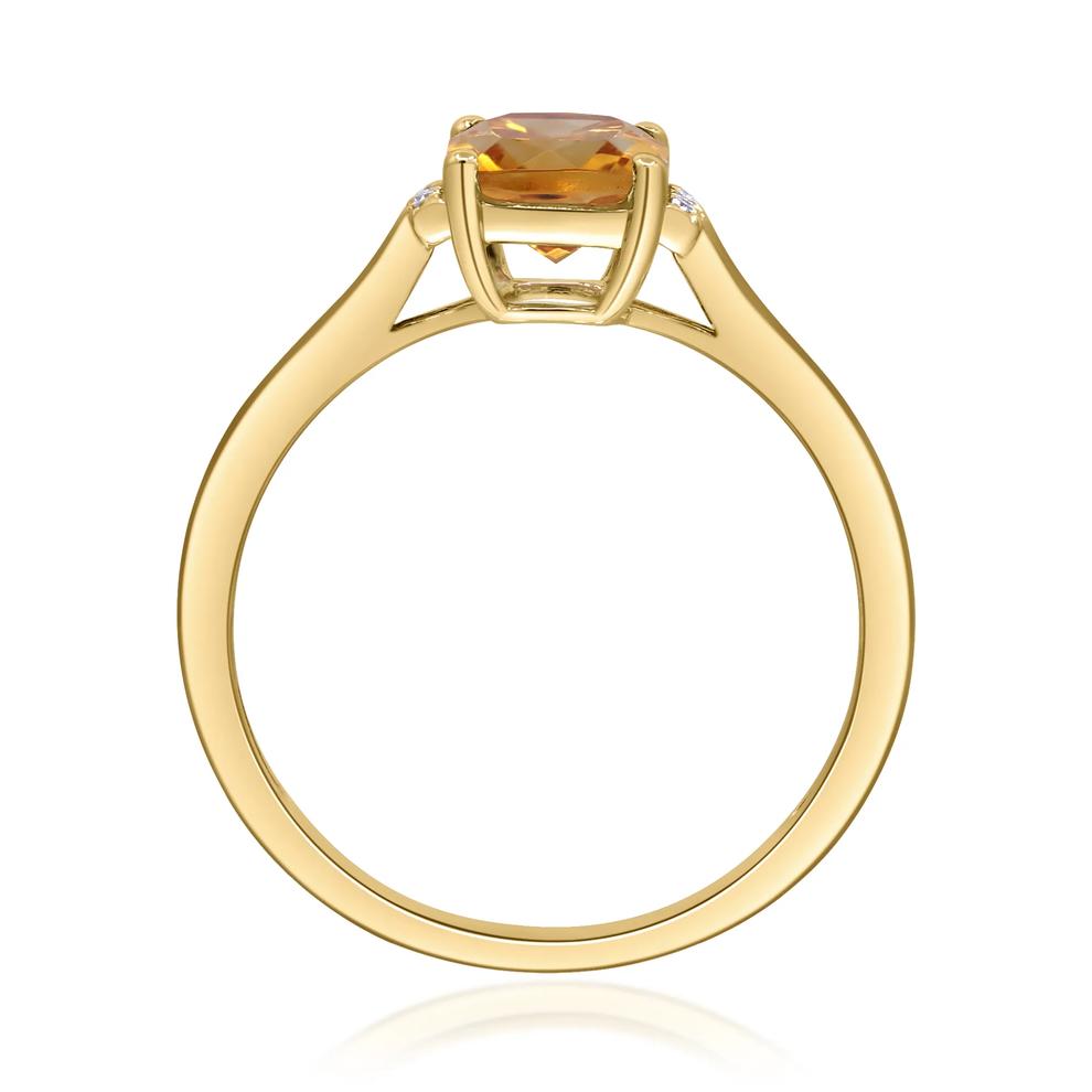 Citrine &amp; Diamond Accent Ring in 10K Yellow Gold – Image 2 of 4