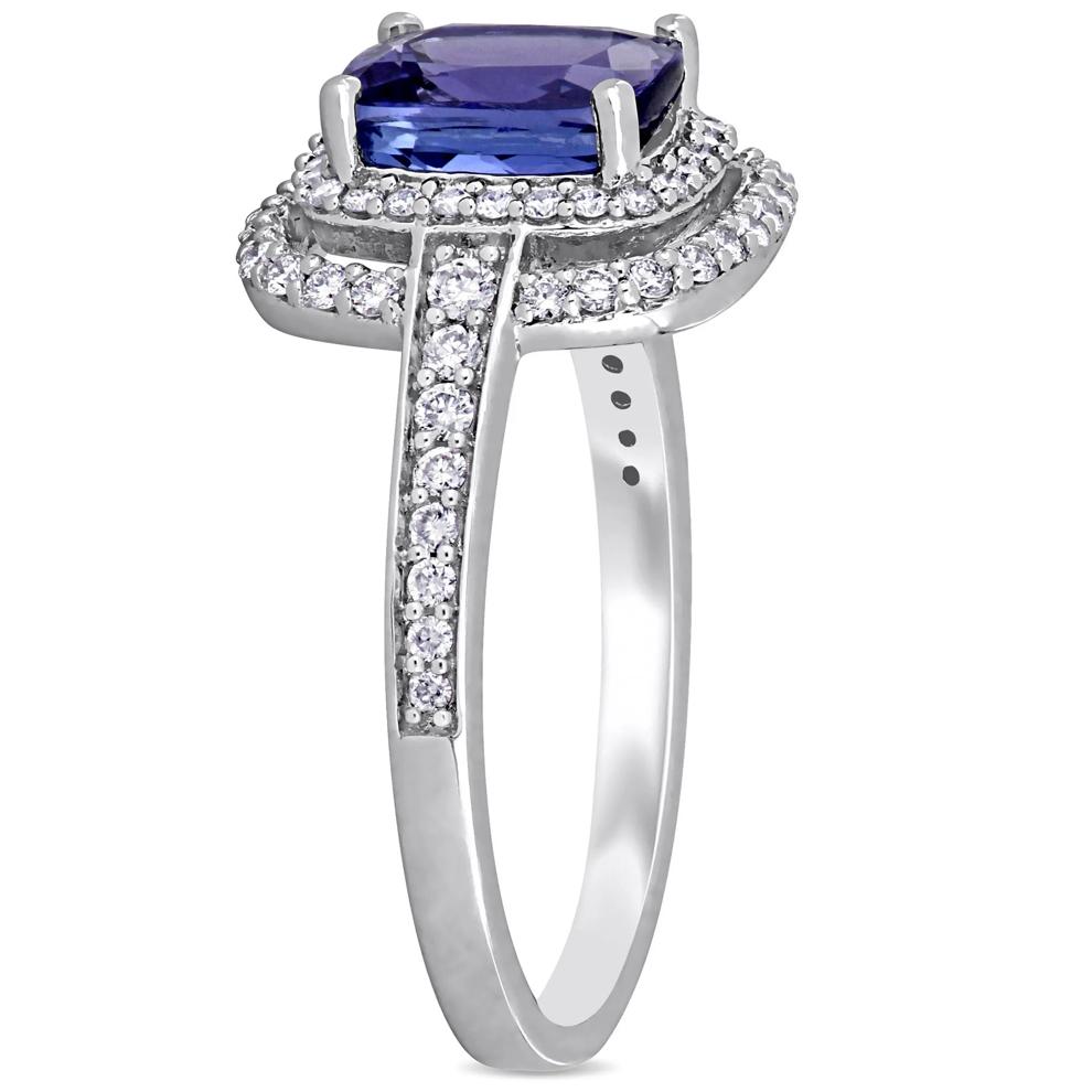 Tanzanite and Diamond Ring in 14K White Gold (1/2 ct. tw.) – Image 3 of 7