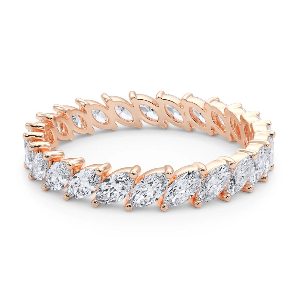 Lab Grown Diamond Marquise Slant Eternity Band in 14K Rose Gold (2 ct. tw.) – Image 4 of 5