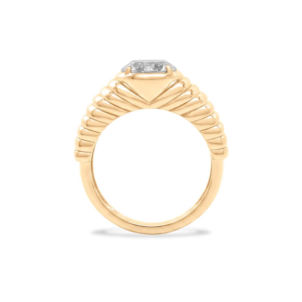 Lab-Created White Sapphire Oval Ring in 14K Gold Vermeil – Image 2 of 4
