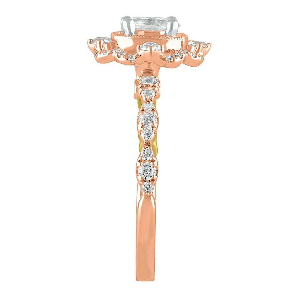 Elsa Oval Diamond Engagement Ring in 14K Rose Gold (1 ct. tw.)  – Image 3 of 3