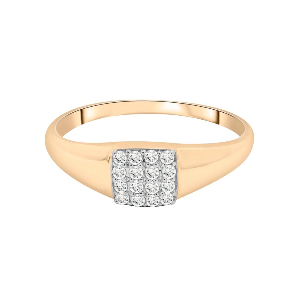 Round Diamond Ring in 10K Yellow Gold (1/10 ct. tw.) – Image 1 of 5