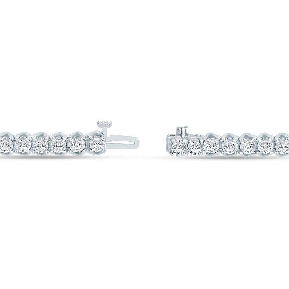 Men's Lab Grown Diamond Line Bracelet in 10K White Gold (3 ct. tw.) – Image 2 of 2