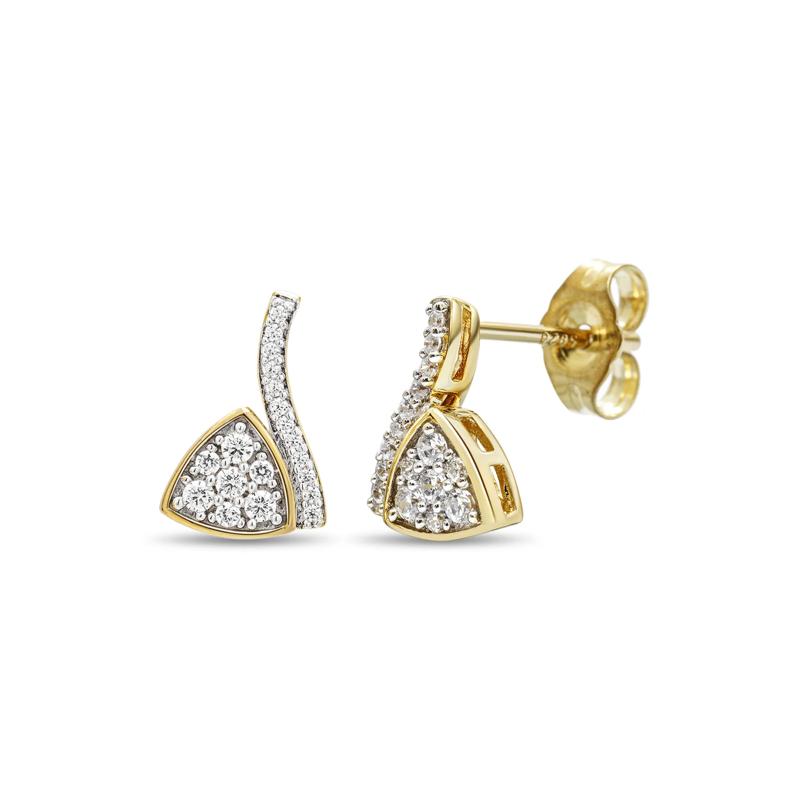 Diamond Triangle Earrings in 10K White Gold &#40;1/5 ct. tw.&#41; – Image 1 of 1