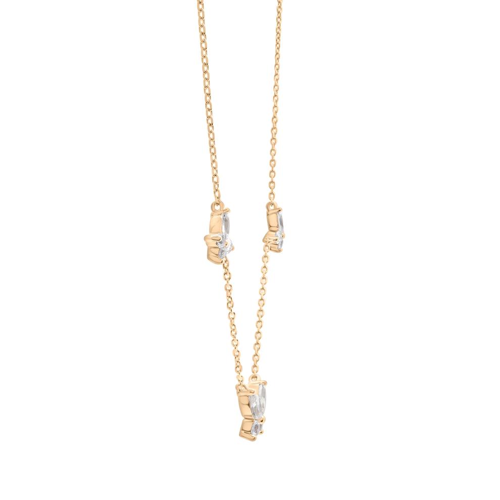 Lab-Created White Sapphire Butterfly Station Necklace in Vermeil – Image 2 of 6