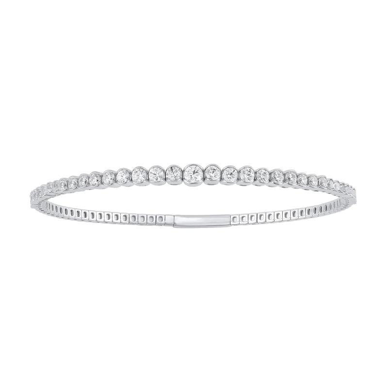 Lab Grown Diamond Bangle Bracelet in 14K White Gold &#40;2 ct. tw.&#41; – Image 1 of 1