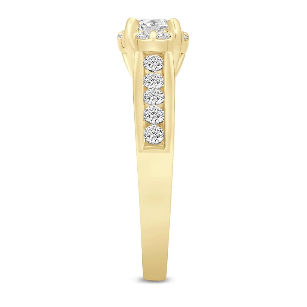 Diamond Halo Engagement Ring in 14K Yellow Gold (7/8 ct. tw.) – Image 3 of 3