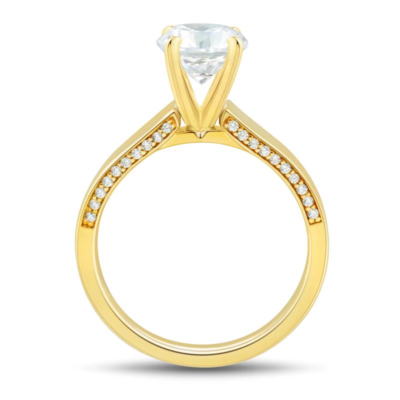 Diamond Semi-Mount Engagement Ring in 14K Yellow Gold &#40;1/8 ct. tw.&#41; &#40;Setting Only&#41; – Image 3 of 6
