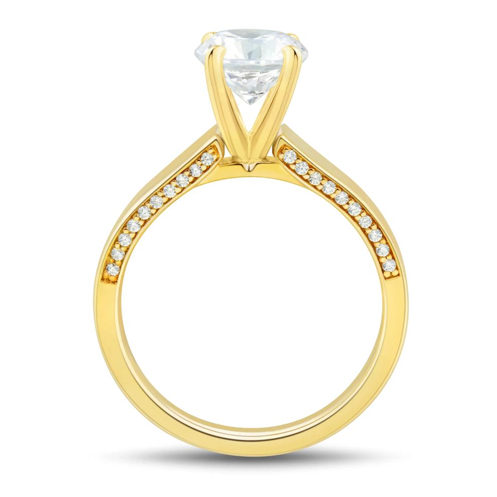 Diamond Semi-Mount Engagement Ring in 14K Yellow Gold (1/8 ct. tw.) (Setting Only) – Image 3 of 6