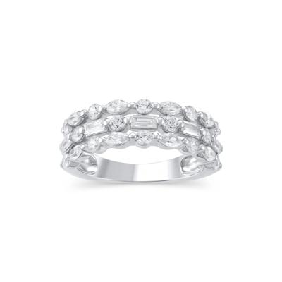 Multi-Shape Three-Row Lab Grown Diamond Band