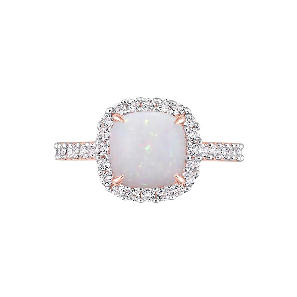 Opal &amp; White Topaz Ring in 10K Rose Gold – Image 1 of 5