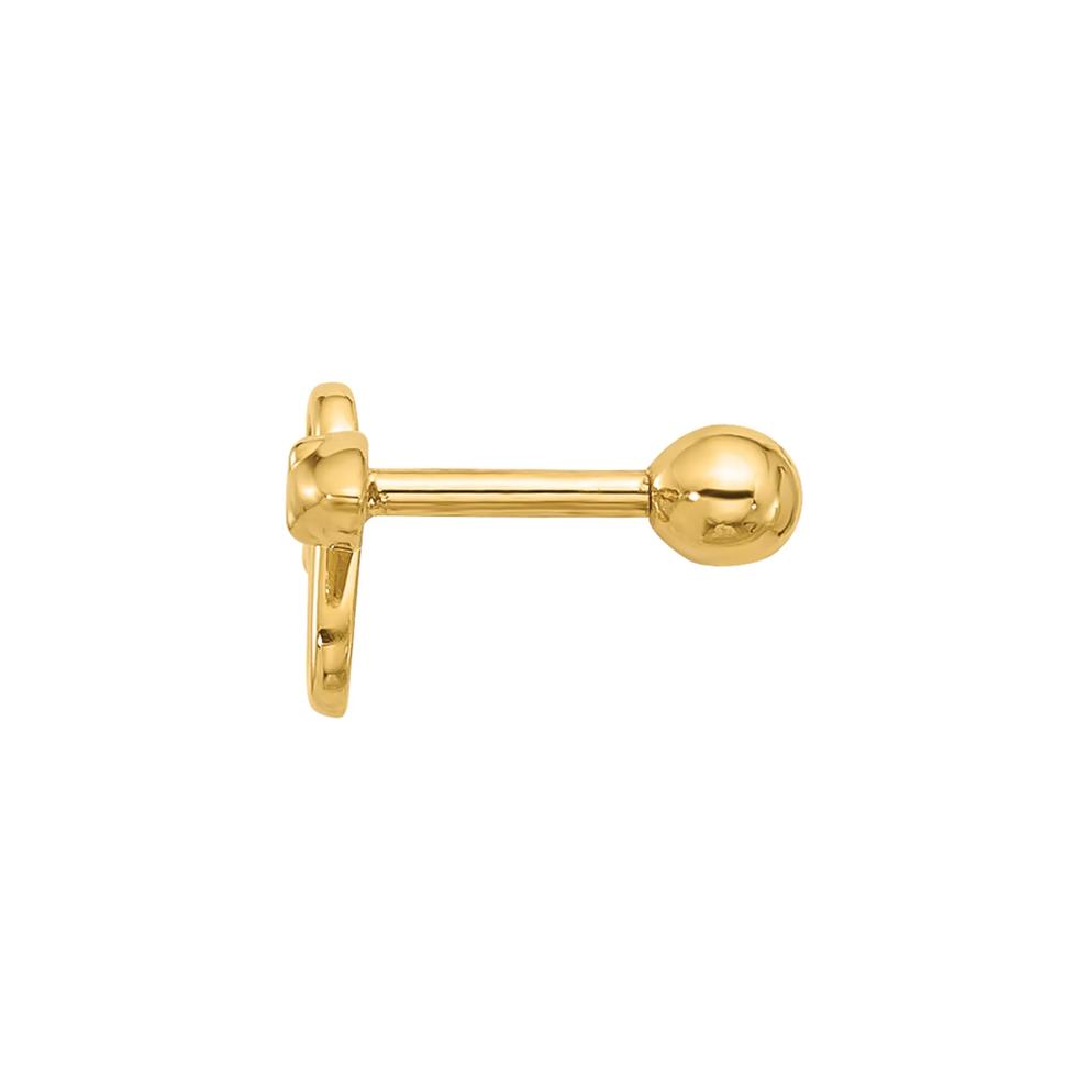 Snake Cartilage Stud in 14K Yellow Gold, 18 Gauge – Image 2 of 3
