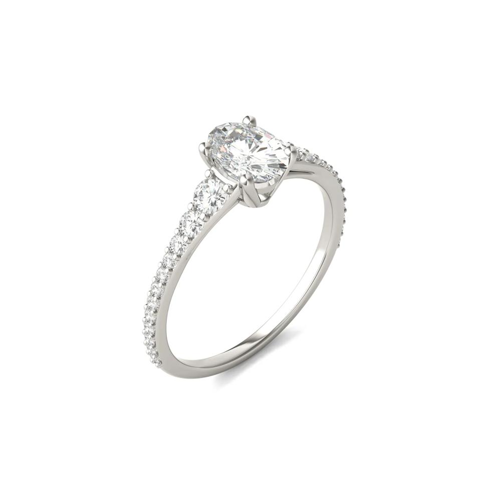 Lab-Created Moissanite Engagement Ring in 14K White Gold (1 1/3 ct. dew) – Image 4 of 5
