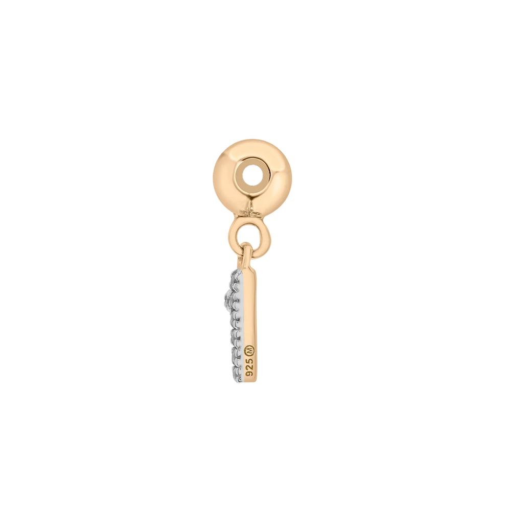 Diamond Accent Number 1 Bead Charm in Vermeil – Image 2 of 3