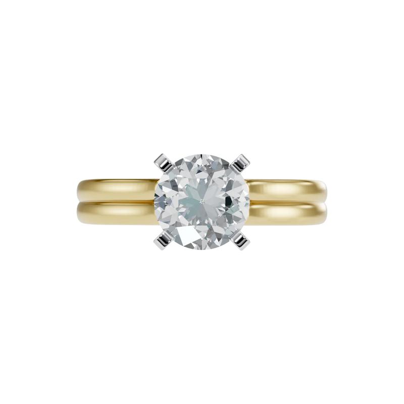 Lab Grown Diamond Semi-Mount in 14K Yellow and White Gold &#40;Setting Only&#41; &#40;1/4 ct. tw.&#41; – Image 1 of 8