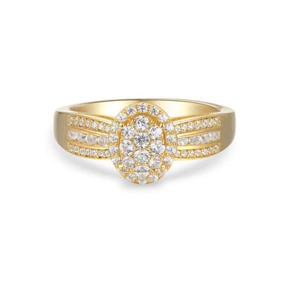 Diamond Oval Composite Engagement Ring in 10K Yellow Gold (1/2 ct. tw.)
