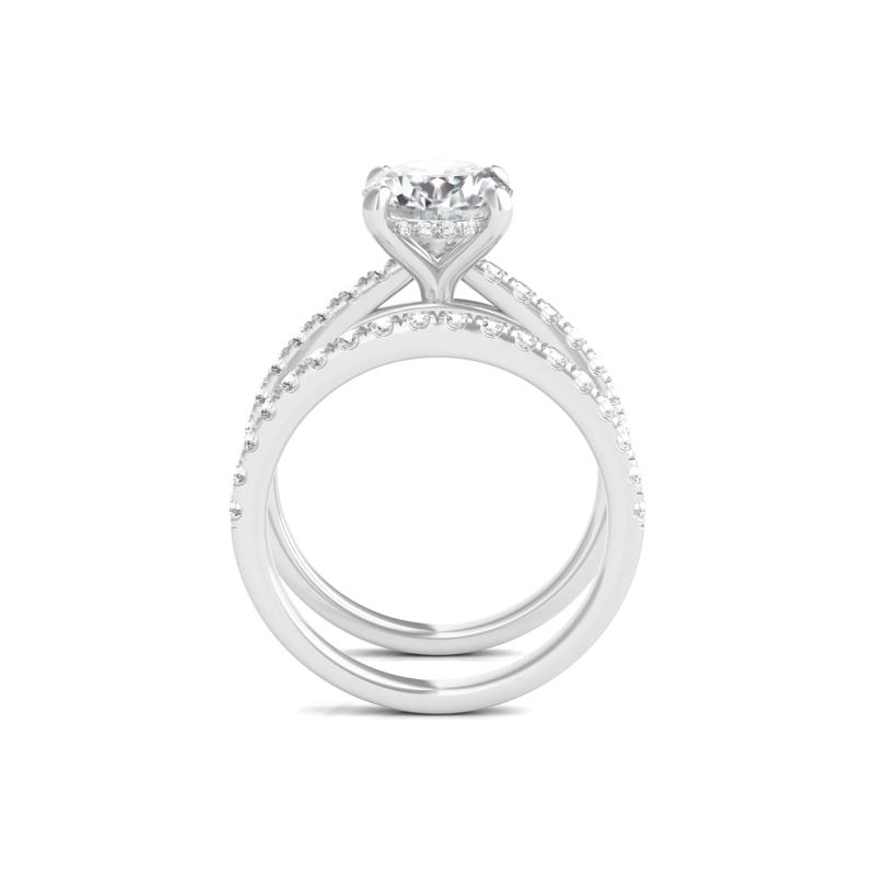 Lab Grown Diamond Oval Bridal Set in 14K White Gold &#40;3 1/2 ct. tw.&#41; – Image 2 of 6