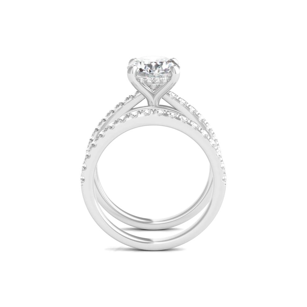 Lab Grown Diamond Oval Bridal Set in 14K White Gold (3 1/2 ct. tw.) – Image 2 of 6