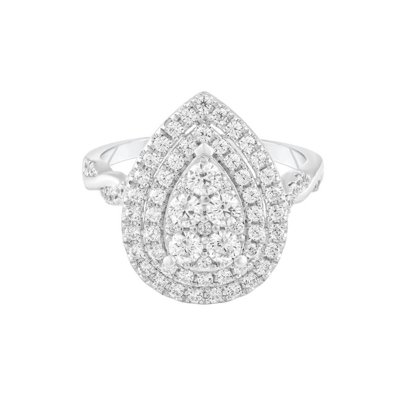 Composite Diamond Engagement Ring in 10K White Gold &#40;1 ct. tw.&#41; – Image 1 of 3