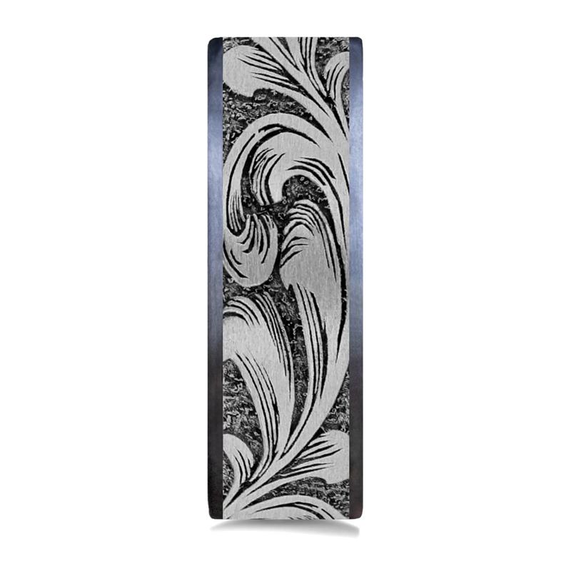 Men&rsquo;s Barrel Script Wedding Band in 14K Gold &amp; Tantalum, 7.5MM  – Image 3 of 3