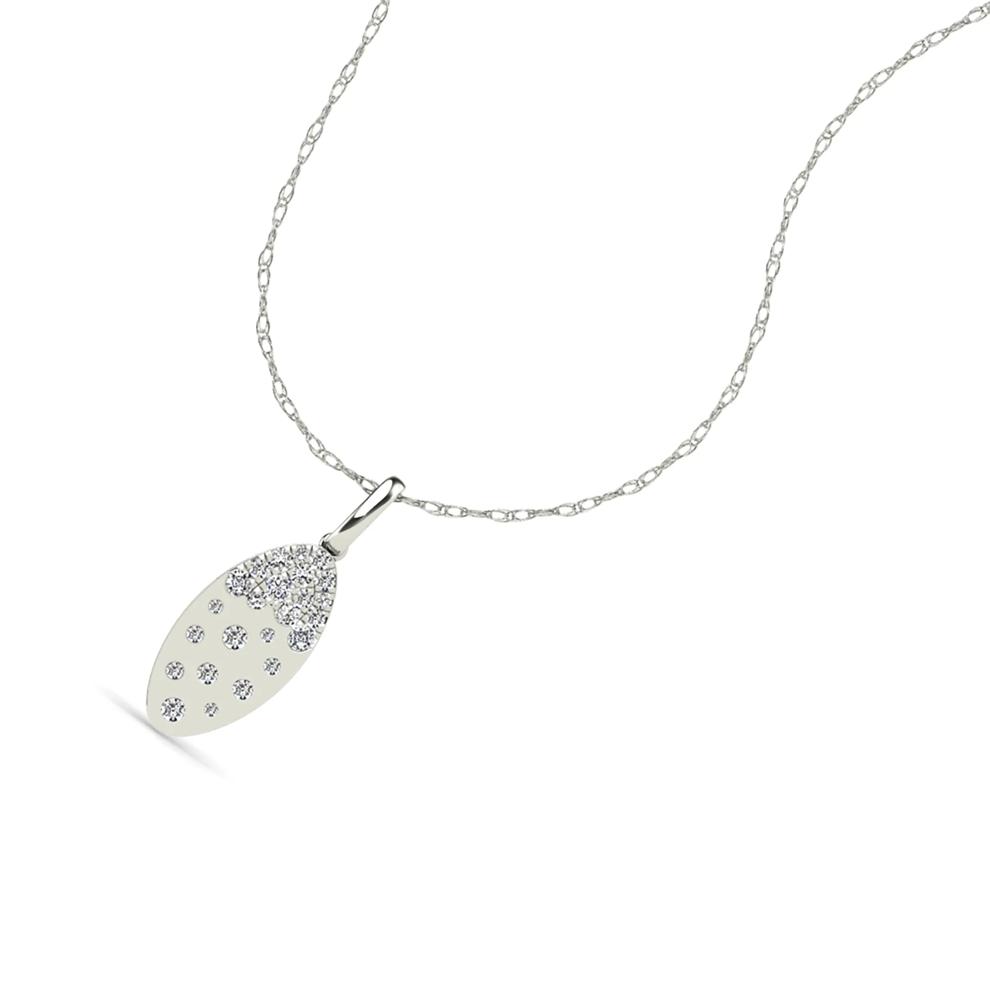 Diamond Marquise Shaped Pendant Necklace in 14K White Gold (1/4 ct. tw.) – Image 4 of 4